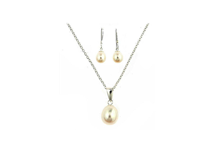 Rhodium Plated | Pearl Pendant Sets